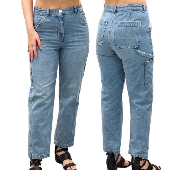 American Eagle Highest Rise 90s Boyfriend Carpenter Jeans in Medium Wash Denim - Picture 1 of 16